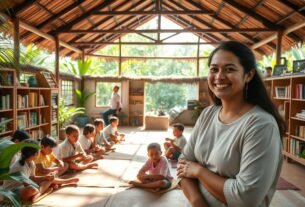 Perempuan Muda Ini Bangun Pusat Belajar Gratis di Kampung Halamannya