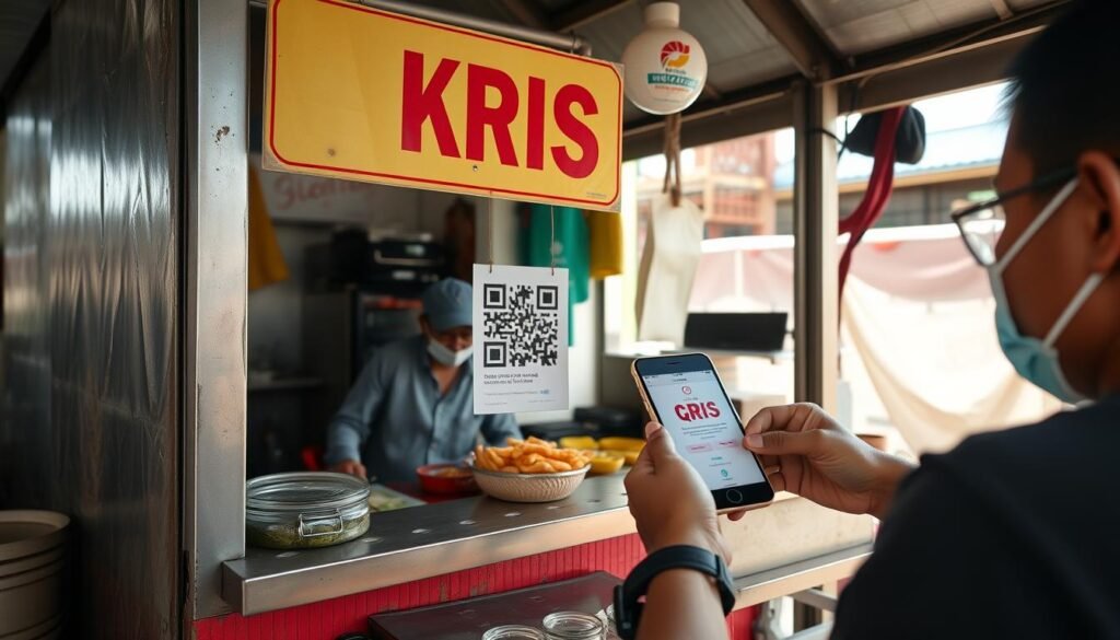 Contoh penggunaan QRIS pada warung UMKM di Indonesia Contoh penggunaan QRIS pada warung UMKM di Indonesia